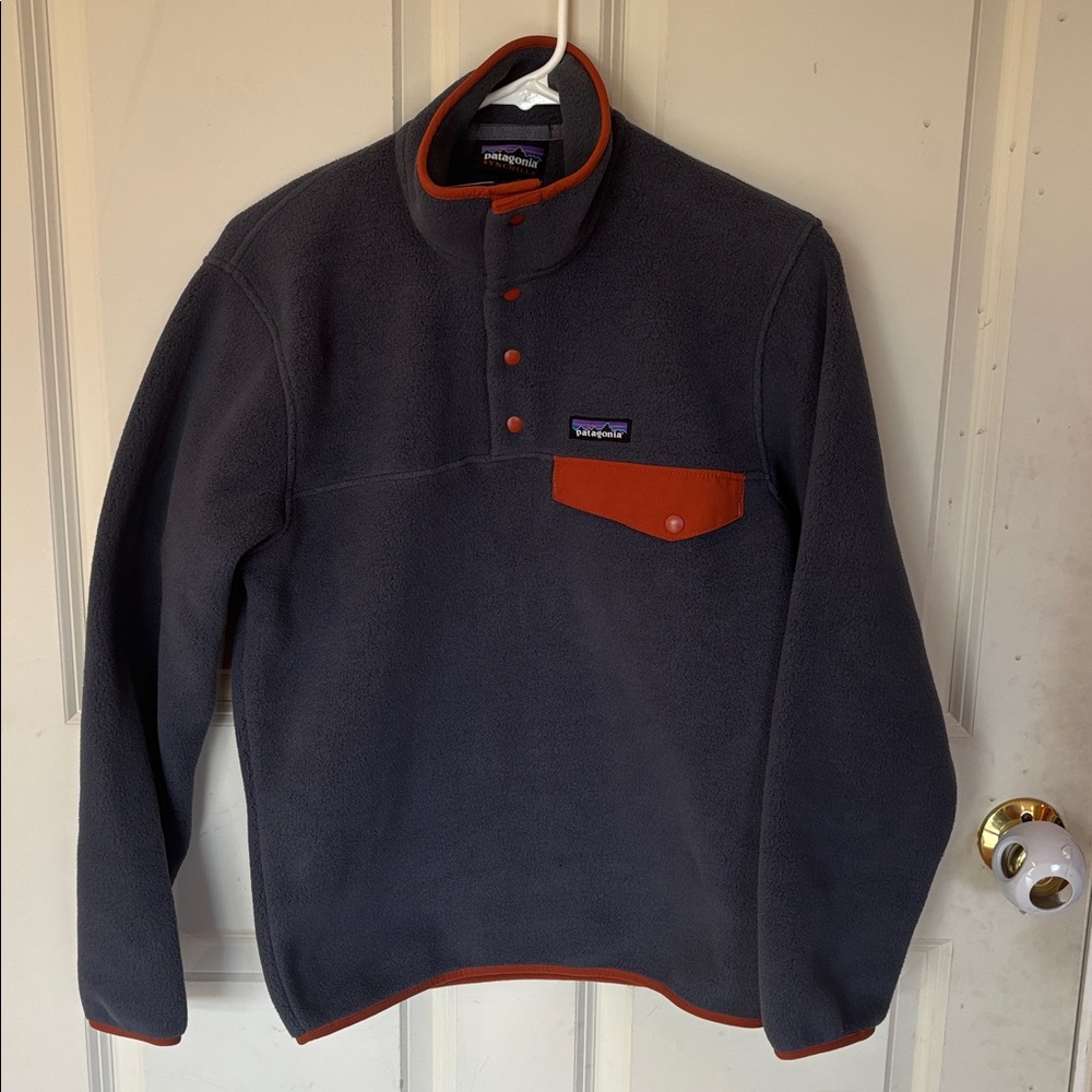 PATAGONIA MEN'S LIGHTWEIGHT SYNCHILLA SNAP-T FLEECE PULLOVER XXS SMOLDER BLUE